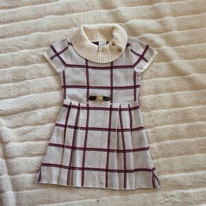 Janie and Jack Cream Plaid Dress